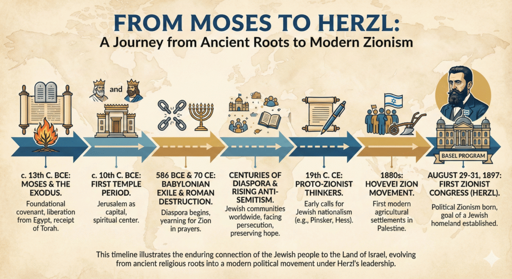 Judaism, Zionism, Israel, antisemitism, Jewish history, Theodor Herzl, religious Zionism