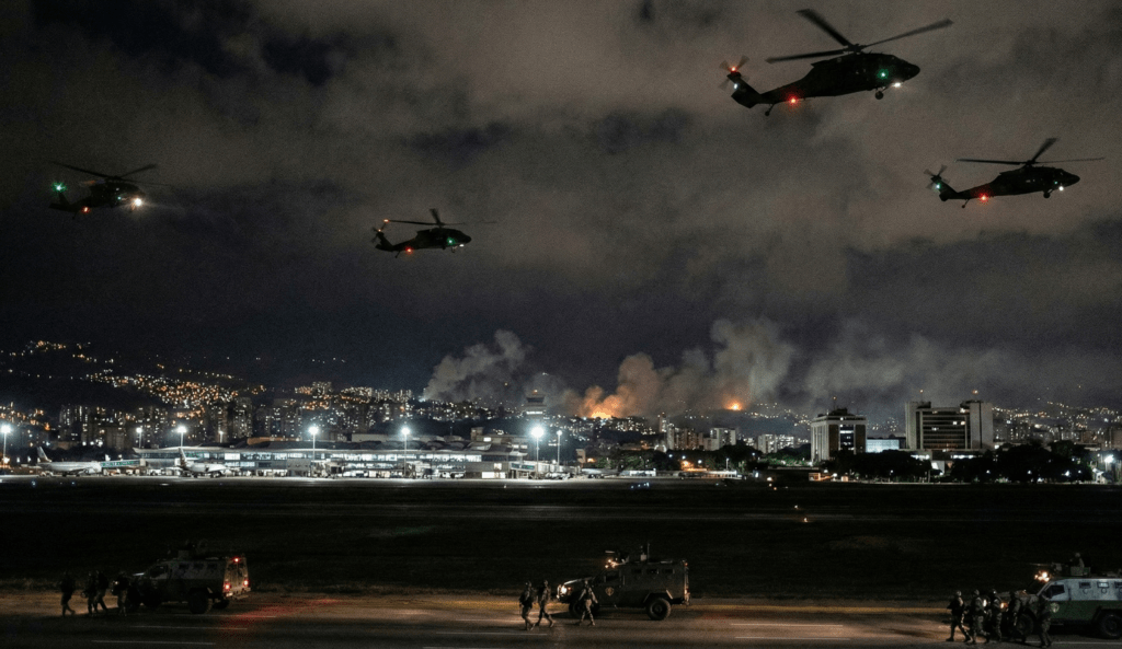 Image 2 Illustrative depiction of the Caracas airstrikes and extraction